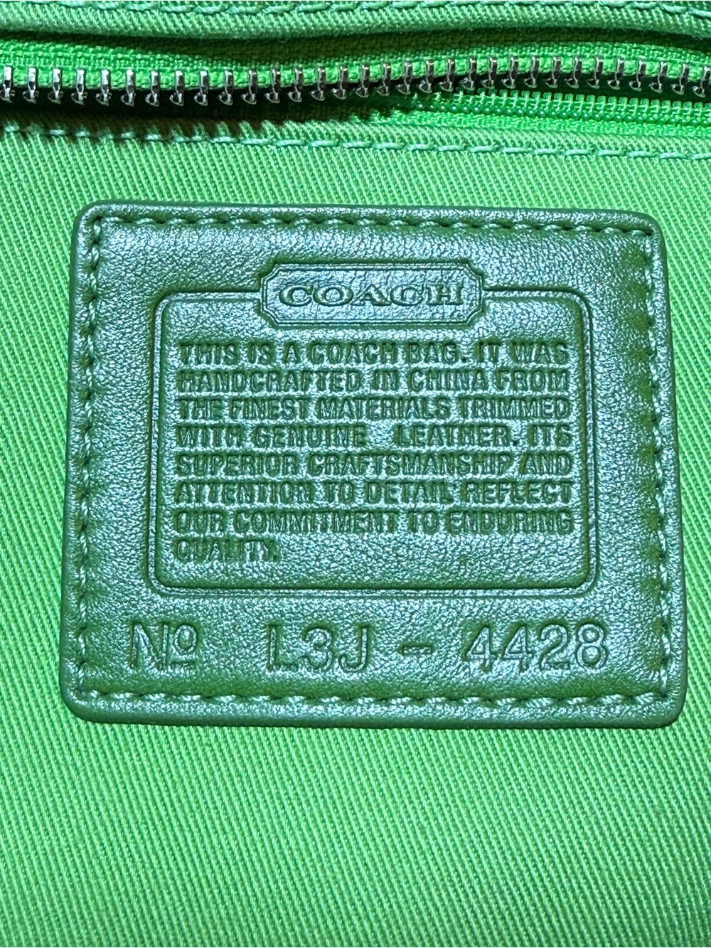 Coach Soho 2003 Daisy Tote 4428 Canvas Blue Trim Green Lining Y2K Rare Vintage - Picture 5 of 16